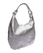 Sac Hobo en cuir argent - 35.5x40.5 cm