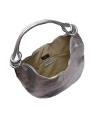 Sac Hobo en cuir argent - 35.5x40.5 cm