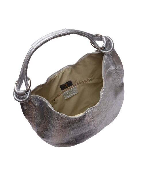 Sac Hobo en cuir argent - 35.5x40.5 cm