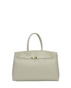 Bolso de piel beige - 28,5x39x12 cm