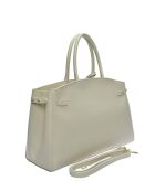Bolso de piel beige - 28,5x39x12 cm