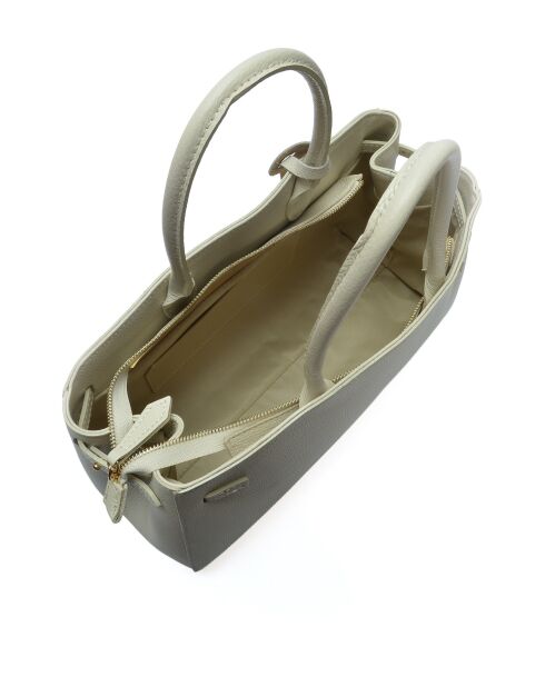 Bolso de piel beige - 28,5x39x12 cm