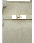 Bolso de piel beige - 28,5x39x12 cm