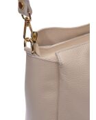 Beige leren schoudertas - 23x27x11 cm