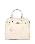 Bolso de piel beige - 28,5x38x18 cm