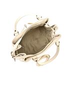 Bolso de piel beige - 28,5x38x18 cm