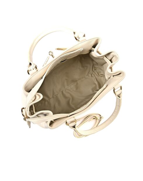 Bolso de piel beige - 28,5x38x18 cm
