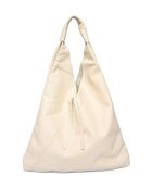 Bandolera de piel beige - 35x47 cm