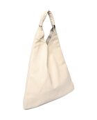 Bandolera de piel beige - 35x47 cm