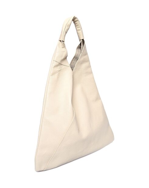 Bandolera de piel beige - 35x47 cm