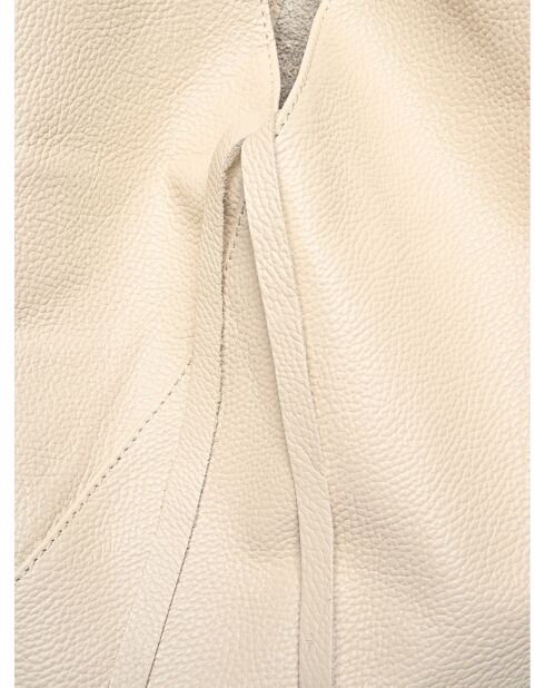 Bandolera de piel beige - 35x47 cm