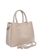 Bolso de piel beige - 25x34x14,5 cm