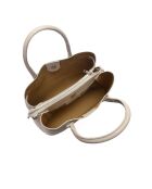 Bolso de piel beige - 25x34x14,5 cm