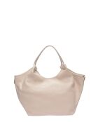 Bandolera de piel beige - 25,5x43x13 cm