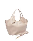 Bandolera de piel beige - 25,5x43x13 cm