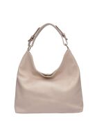 Bandolera de piel beige - 28x44x14 cm