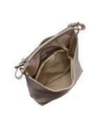 Bandolera de piel beige - 28x44x14 cm