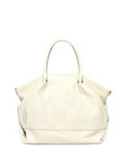 Sac à main en cuir beige - 31x33x20 cm