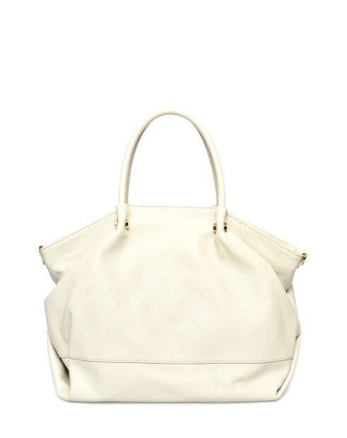 Sac à main en cuir beige - 31x33x20 cm