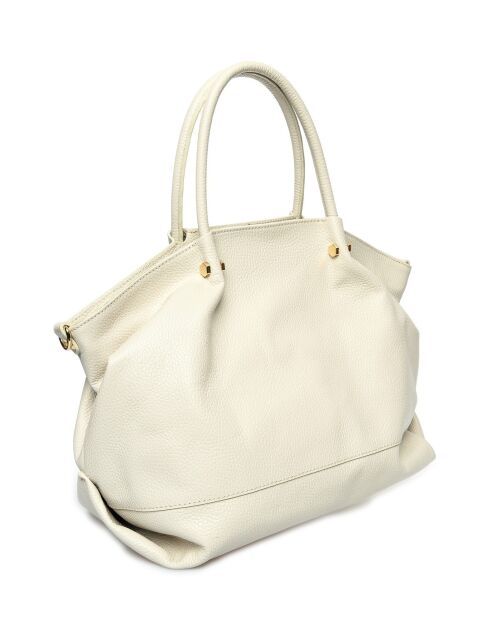 Sac à main en cuir beige - 31x33x20 cm