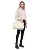 Sac à main en cuir beige - 31x33x20 cm