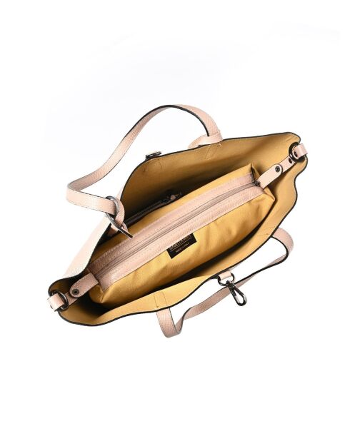Sac cabas en cuir poudre - 30x44x14 cm