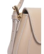 Bolso de piel beige - 19x22,5x9 cm