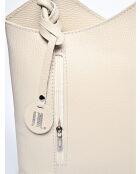 Sac porté épaule / Sac à dos en cuir beige - 29x28x9 cm