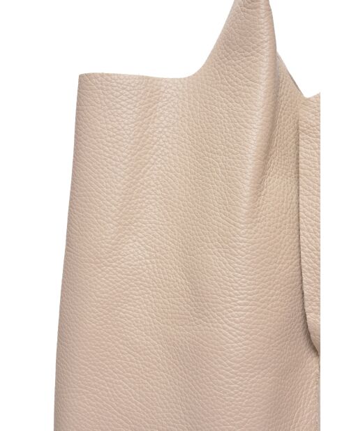 Borsa hobo in pelle beige - 39x37,5 cm