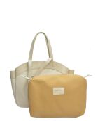 Beige leren schoudertas - 27x29x7 cm