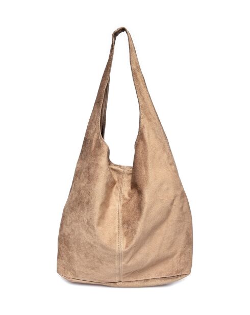 Sac Hobo en cuir boue - 33x44x15 cm