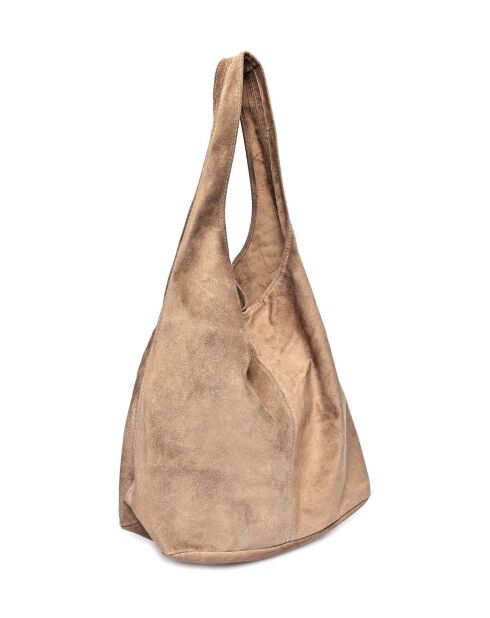 Sac Hobo en cuir boue - 33x44x15 cm