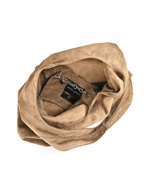 Sac Hobo en cuir boue - 33x44x15 cm