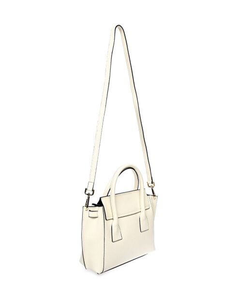 Sac à main en cuir beige - 23x24x7.5 cm