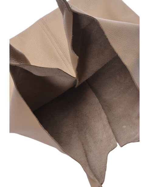 Sac hobo en cuir boue - 39x37.5 cm