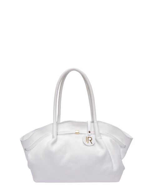 Sac porté épaule en cuir blanc - 23x32x12 cm