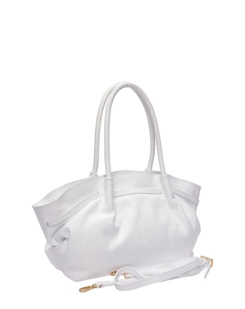 Sac porté épaule en cuir blanc - 23x32x12 cm