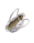 Sac porté épaule en cuir blanc - 23x32x12 cm