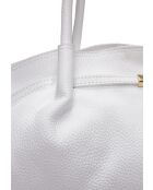 Sac porté épaule en cuir blanc - 23x32x12 cm