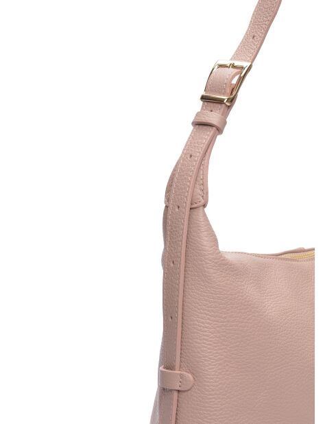 Sac porté épaule en cuir poudre - 20x38x8 cm
