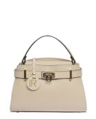 Bolso de piel beige - 17,5x25x8 cm