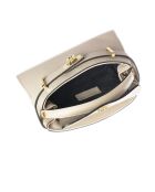 Bolso de piel beige - 17,5x25x8 cm