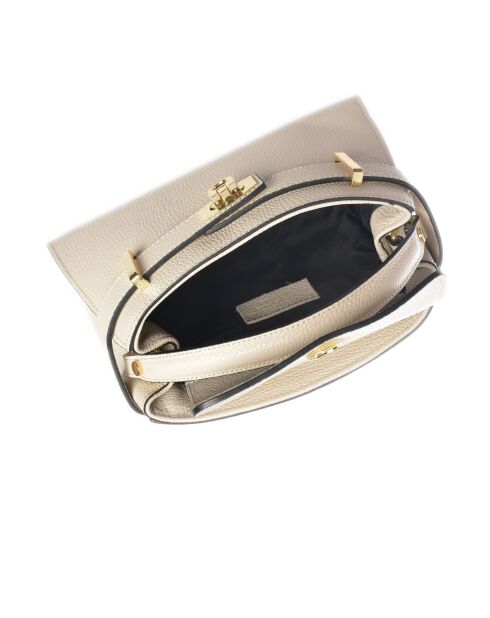 Bolso de piel beige - 17,5x25x8 cm