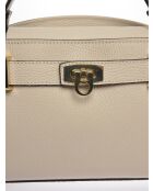 Bolso de piel beige - 17,5x25x8 cm