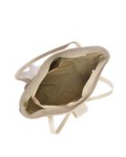 Bandolera de piel beige - 27x33x11 cm