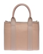 Handtasche aus puderfarbenem Leder - 18,5 x 22 x 8 cm