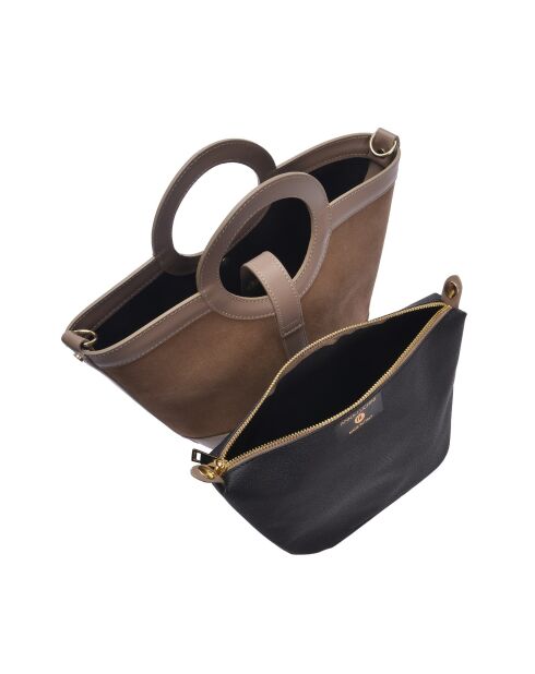 Henkeltasche aus Schlammwildleder - 20x28x12,5 cm
