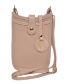 Sac bandoulière en cuir poudre - 17.5x11.5x2 cm