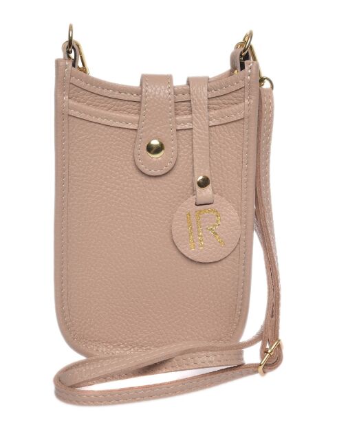 Sac bandoulière en cuir poudre - 17.5x11.5x2 cm