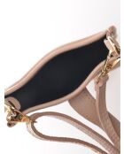 Sac bandoulière en cuir poudre - 17.5x11.5x2 cm